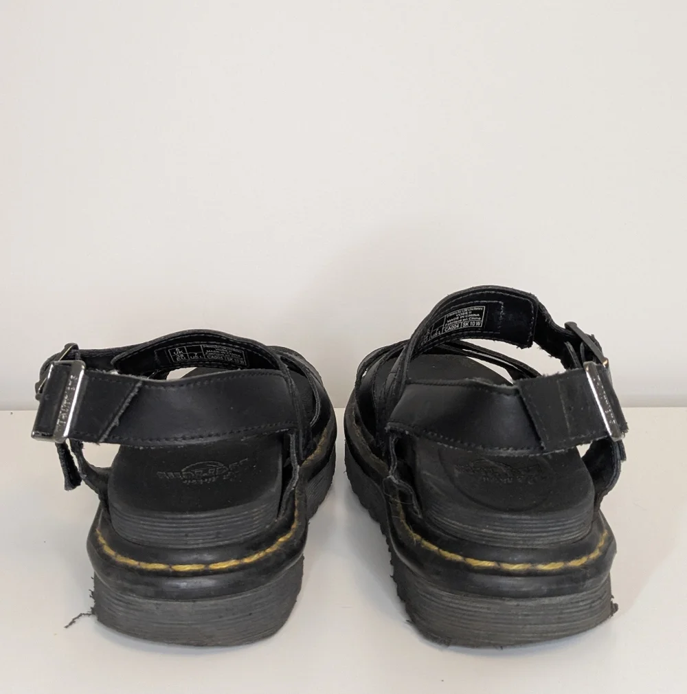 Dr. Martens sz 7 Voss II Sandal - Black platform fisherman leather - Picture 3 of 6